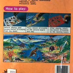 Vintage Magic Stickers Dinosaurs With Picture Board 1990 Adron Gift Reusable