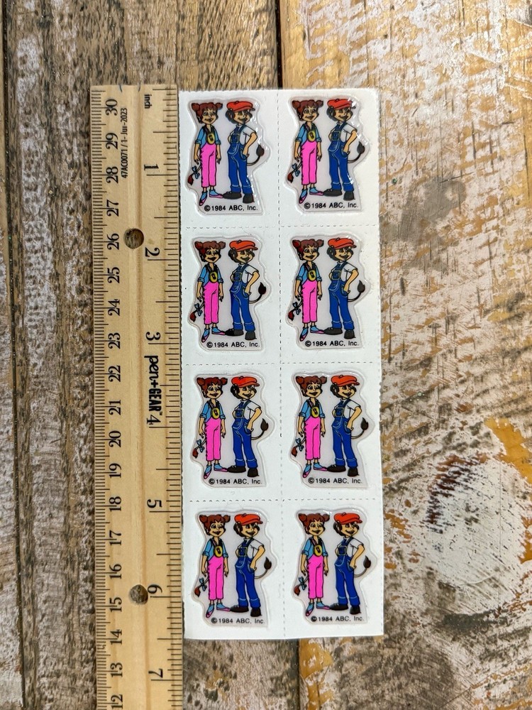 Vintage Scholastic The Littles Stickers, 8 Puffy Stickers 1984