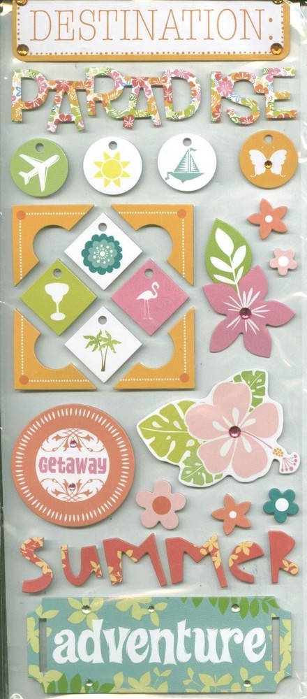 DESTINATION PARADISE Summer Adventure Getaway Tropical Vacation MAMBI Stickers