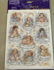 Vintage Sticker Sheet Cute Glittery Angels Glittery Hallmark 1994 New In Package