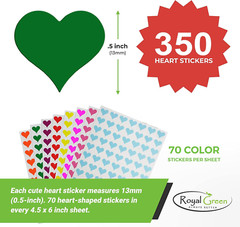 13MM (0.5 Inch) Pastel Pink Heart Stickers for Arts and Crafts Decorative Envelo