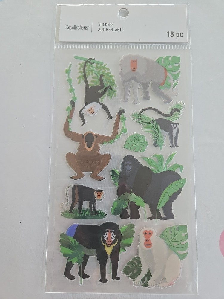 Recollections MONKEYS 🐒 Scrapbooking stickers