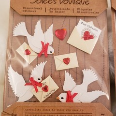 2 Jolee’s Boutique Dimensional Sticker Pack Set – Valentines Love Dove Theme