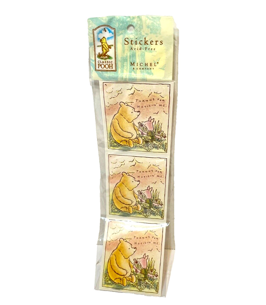 Michel and Company Disney Classic Pooh Acid Free Stickers Pack of 6 NOS