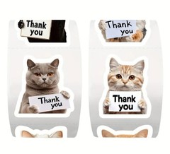 100 Cats ASSORTED 1″ ENVELOPE LABELS SEALS Dog Cat Pets Animals Funny Thank You