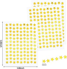 1080 Pcs 10 Sheets Tiny Gold Star Stickers, 0.3″ Diameter Small Reward Stickers