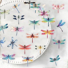 50 Pcs Aesthetic Dragonfly Stickers PET Transparent Decorative for Scrapbooking