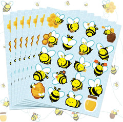 500 Pcs Waterproof Bee Stickers, 25 Sheets, 20 Styles, Self-Adhesive for Crafts