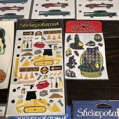 Stickopotamus Glitter Sticker Lot Binder Stickers Spring Cars Dogs Golf Cowboy