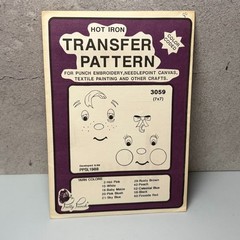 VTG MCM Transfer Pattern Hot Iron On Punch Embroidery Needle Point Clown Kid