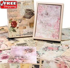 200 Sheets of Vintage Scrapbook Paper, Journaling Scrapbooking Supplies Craft De