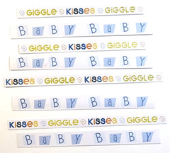 K&Company Baby Boy Giggle Kisses Glitter Stickers Newborn Craft Borders 8pc