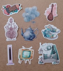 Household Items Themed Stickers – Lot of 9