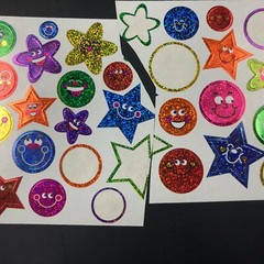 Highlights Glitter Sparkle Sticker Star Shapes Smile Smiley Faces Glasses