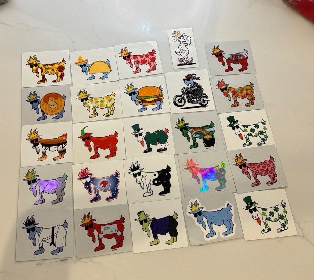 Lot of 21 Assorted Goat Stickers Funny Animal Decals Laptop Scrapbook