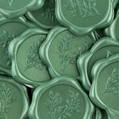 100Pcs Eucalyptus Wax Seal stickers Green Self Adhesive Envelope Seal Stickers