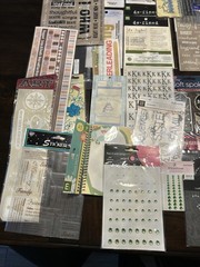 Large Lot of Crafting Scrapbooking Supplies Gems Stickers Transfers