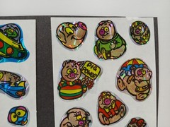 Vintage 1980s Prism Sticker Lot Reflective Hologram Pigs Aliens Rare KEM Unused
