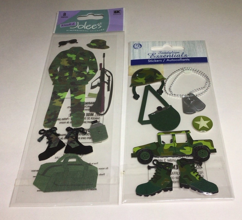 Military Army Scrapbook Stickers Sealed Set Of 2 Packs