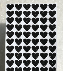 Black Glitter Heart Sticker Sheet! – Choose a Size – Cute & Sparkly!