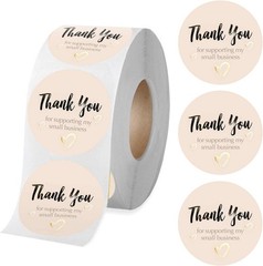 Bulk 4000 Gold Foil Thank You Stickers – 1.5 Inch Rolls for Small Businesses