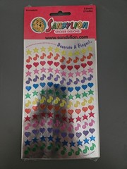Sandylion Decorate Finger Foil Stars Hearts Music Note Rainbow Stickers 2 Sheets