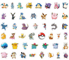200Pcs Cute Pikachu Pokemon Stickers Kawaii Laptop Phone Stickers Kid Gift