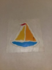 Vintage 1980s Colorful Sailboat Sticker Old May Not Still Stick Scrapbook Craft