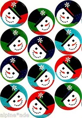 12 BRIGHT SNOWMAN CHRISTMAS STICKERS SEALS 5 3/8″X7 3/4″ Sheet #12