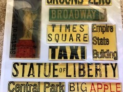 New York City Epoxy Stickers Ground Zero Liberty Empire Park Broadway Scrapbook