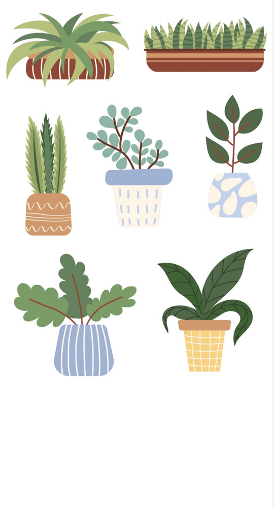 Potted Plant Stickers Indoor Houseplant Decals Boho Garden Scrapbook Supplies