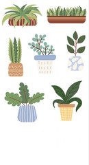 Potted Plant Stickers Indoor Houseplant Decals Boho Garden Scrapbook Supplies
