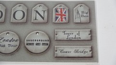 Stamping Station Tags London Antiqued Metallic Scrapbooking Stickers