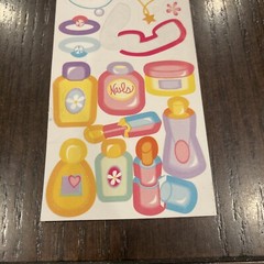 Vtg Beauty Products Stickers Jewelry Nail Polish Lipstick Perfume Necklace Y2K
