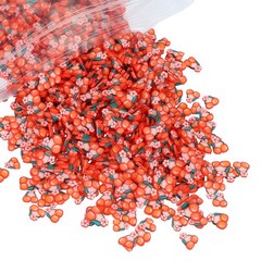 Polymer Clay Slices, 100g Cherry Slice Fruit Art Slices, Orange Green White
