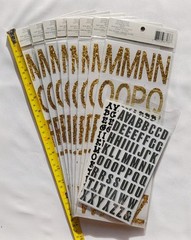 🌟💛 Lot of 8 Recollections Gold Chunky Glitter Alphabet Stickers ✨