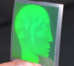 VTG Polaroid 3-D 90’s Hologram Sticker – TOO MUCH 2 THINK ABOUT ~ 1.75 X 1.75″