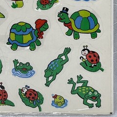 Vintage Hallmark Stickers Frogs Turtles Ladybugs New 4 Sheets 1990