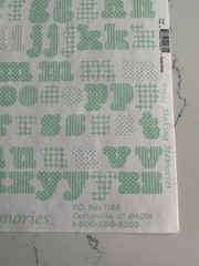 Making Memories Large Pastel Green Pattern Upper/Lower Case ABC/123 Scrapbooking