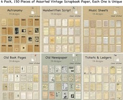 150 Sheets of Scrapbook Paper, Vintage Journaling Supplies Craft Kits for Bullet
