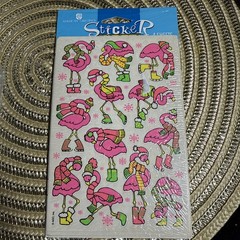American Greetings Pink Flamingos Stickers 4 Sheets Vintage Forget Me Not