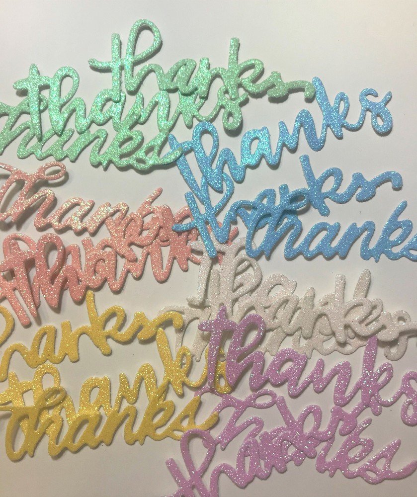 Die Cuts THANKS Sentiments 15 Pieces Foil Cardstock