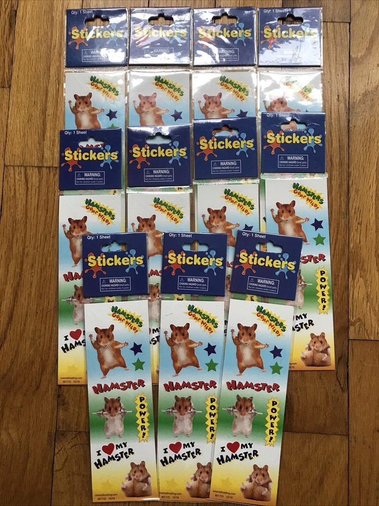 Oriental Trading 11 Sheets Hamsters Gone Wild Stickers NOS