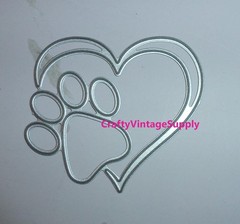 Metal craft die paw print heart cut cutting paper machine cutters dies