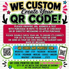 40 CUSTOM PRINTED QR CODE LABELS STICKERS SCRATCH RESISTANT 2″ SMALL BUSINESS