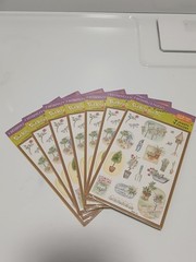 7 pks Vintage American Greetings Stickety-Doo-Da Gardening Flowers Birds Rose