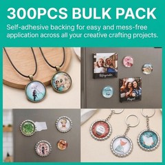 Tosnail 300 Pieces Epoxy Stickers, 1 Inch Round Clear Resin 1 inch,
