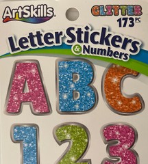GLITTER-LIKE ALPHABET & NUMBER Stickers(173pc)ArtSkills•Letters•Words•