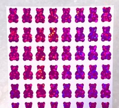 Holographic Sparkle Gummy Bear Sticker Sheet! – Choose a Size & Color