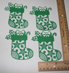 5 CHRISTMAS STOCKING cardstock paper die cut embellishments scrapbook